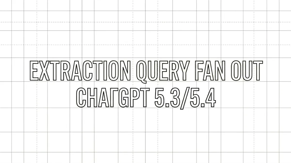 Graphique style blueprint avec le texte EXTRACTION QUERY FAN OUT CHATGPT 5.3/5.4