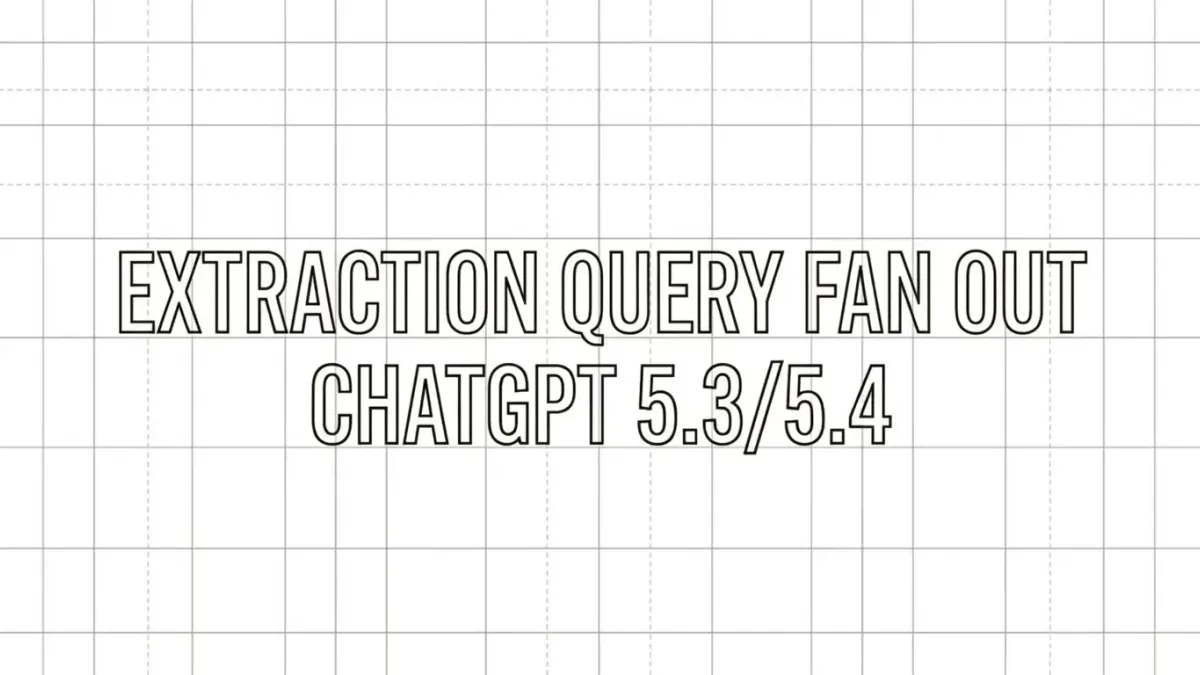 Graphique style blueprint avec le texte EXTRACTION QUERY FAN OUT CHATGPT 5.3/5.4
